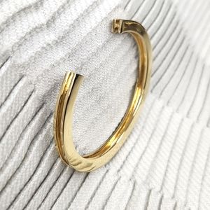 5 for $25! Stella Valle H Initial Gold Tone Cuff Bracelet